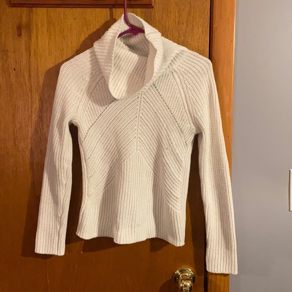 white turtleneck sweater